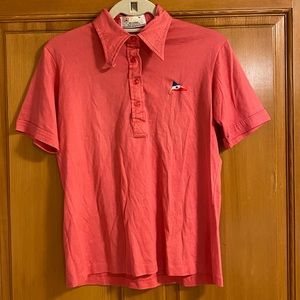 Vintage Pickering Polo short orange coral size xl